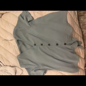 blue button down shirt , super cute